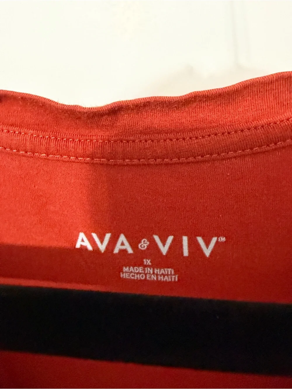 Ava & Viv Long Sleeve Scoop Neck Top - Rust Orange